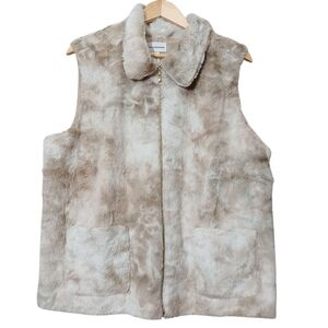 Faux Fur Zip Front Vest Jacket Super Soft Lightweight Boho Chic Western Winter